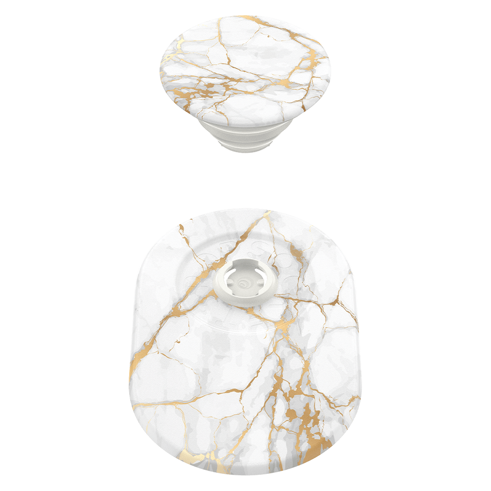PopSockets PopGrip & Stand for MagSafe Phone Holder - Gold Lutz Marble