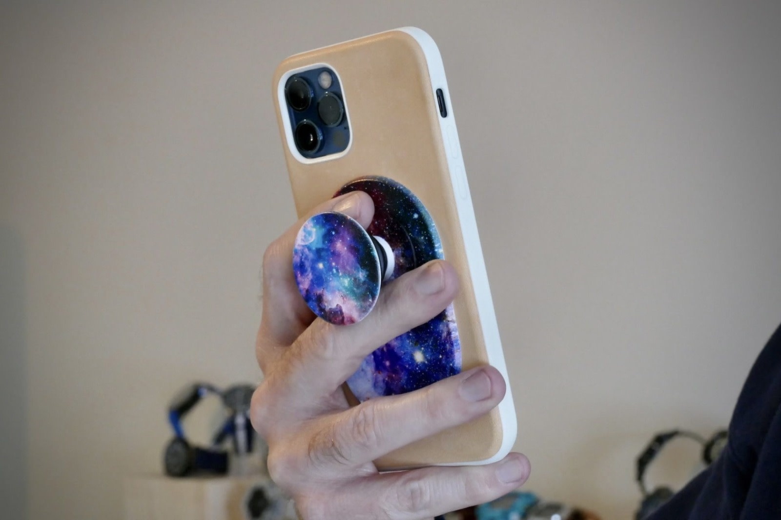 PopSockets PopGrip & Stand for MagSafe Phone Holder - Blue Nebula