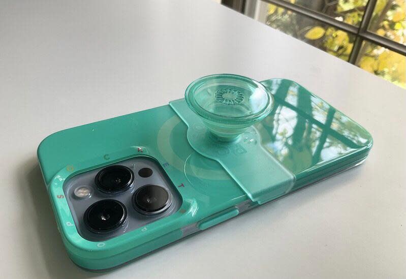 PopSockets MagSafe PopGrip Slide Case for Apple iPhone 14/13 - Spearmint