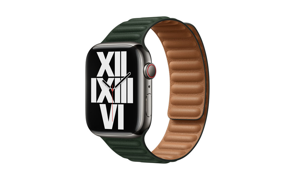Apple Watch Leather Link Band M/L 42/44/45mm - Sequoia Green