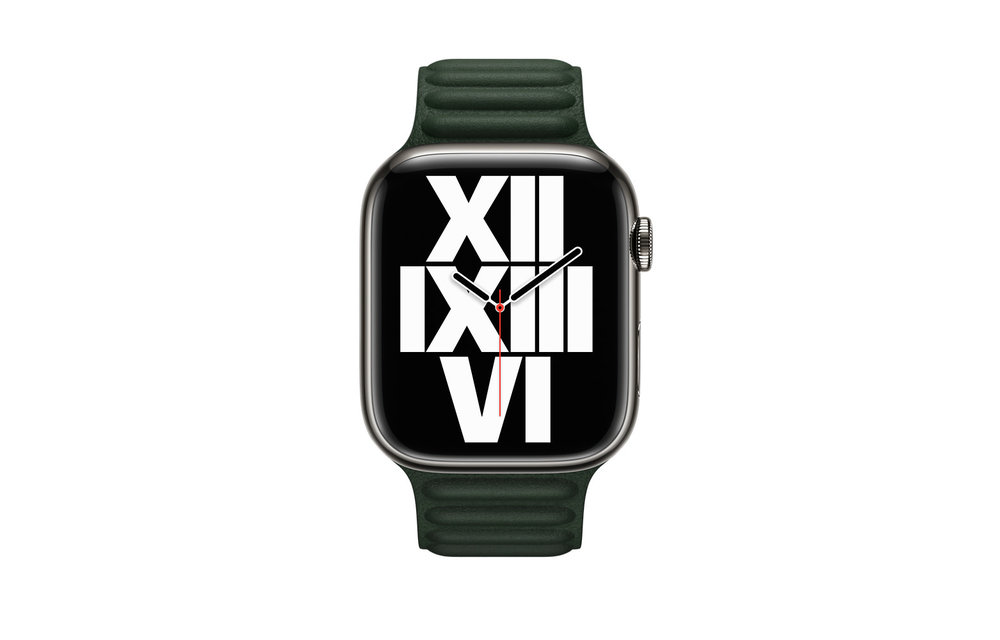 Apple Watch Leather Link Band M/L 42/44/45mm - Sequoia Green
