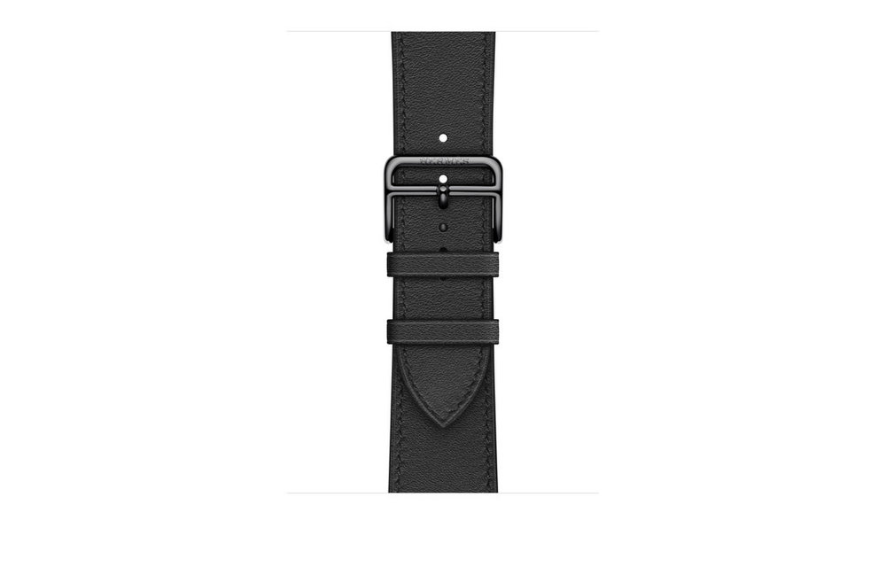 Apple Watch Hermès Series 7 GPS + Cellular, 45mm Space Black Stainless Steel Case with Noir Single Tour