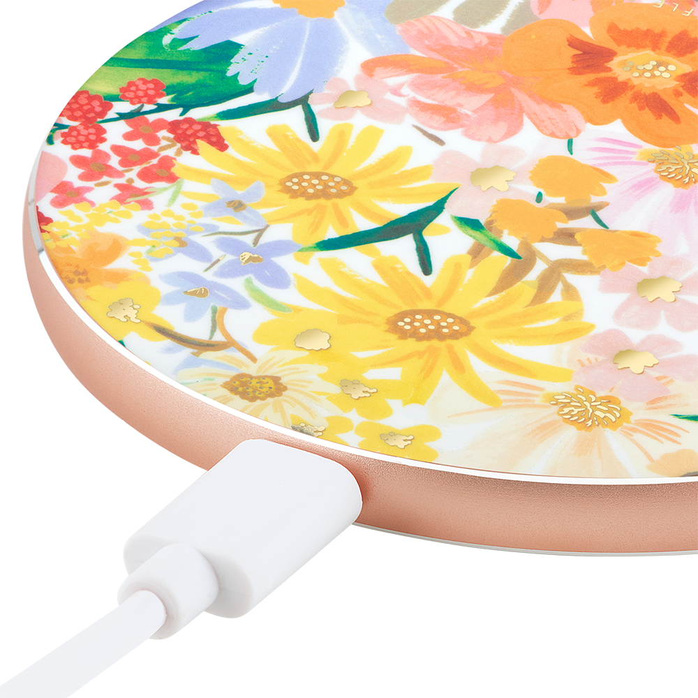Rifle Paper Co Power Disc Wireless Chatger 10W - Marguerite