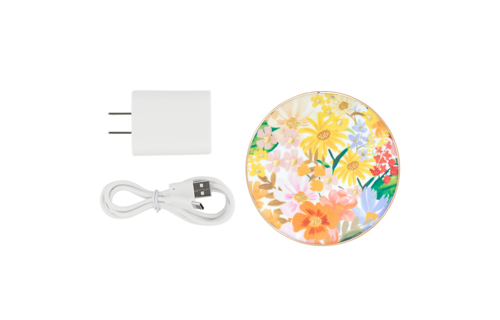 Rifle Paper Co Power Disc Wireless Chatger 10W - Marguerite
