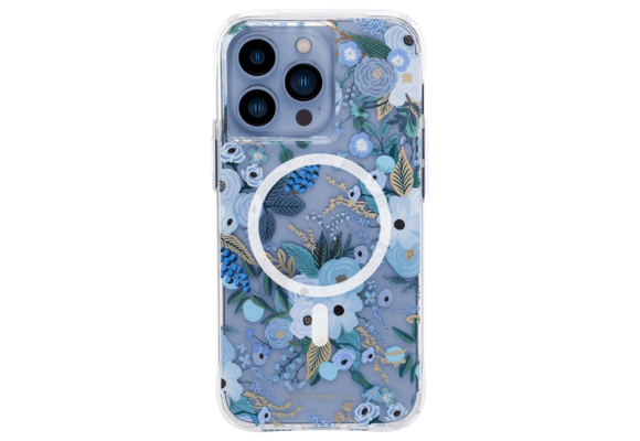 Rifle Paper Co Charles Magsafe Case iPhone 13 Pro - Garden Party Blue W/ Antimicrobial