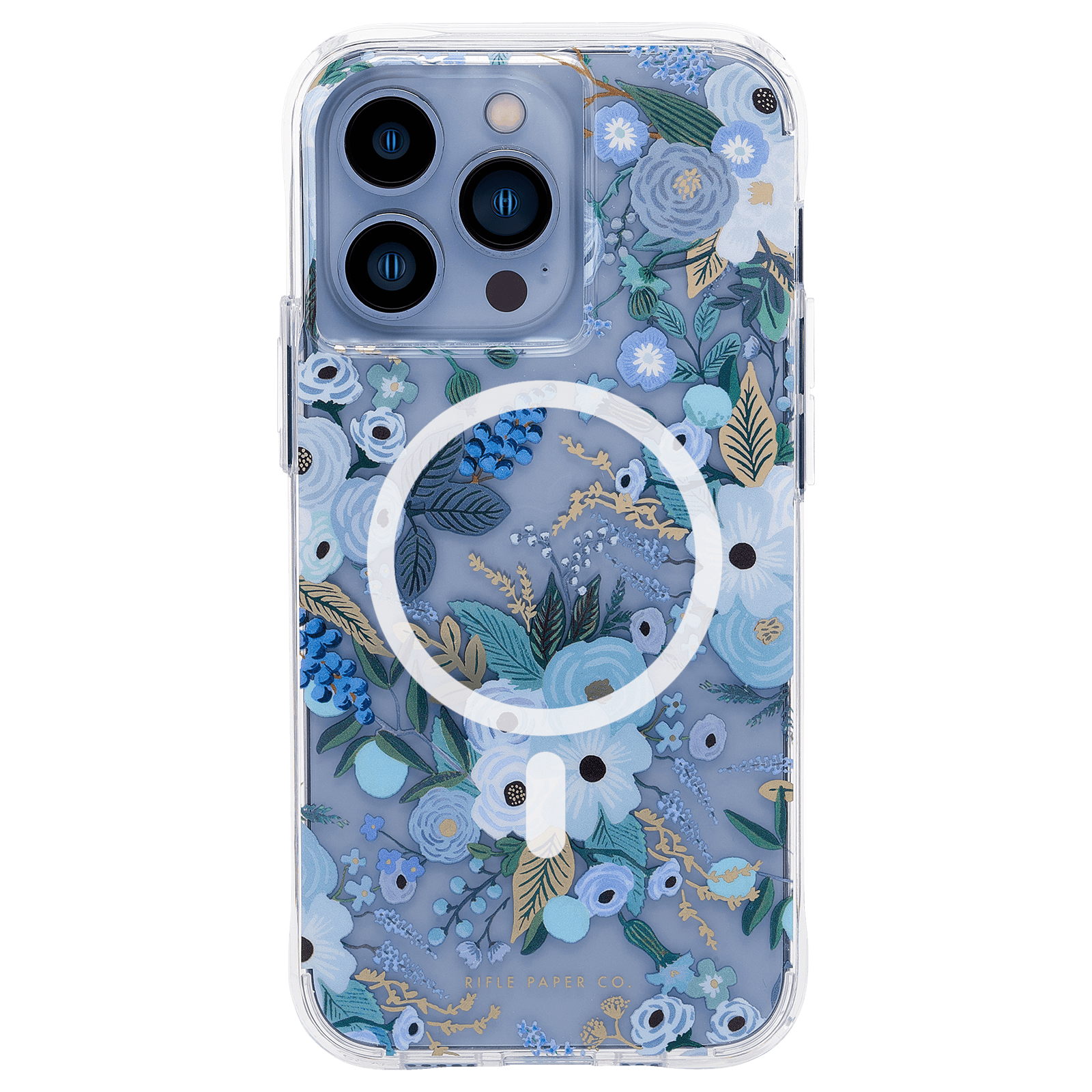 Rifle Paper Co Charles Magsafe Case iPhone 13 Pro - Garden Party Blue W/ Antimicrobial