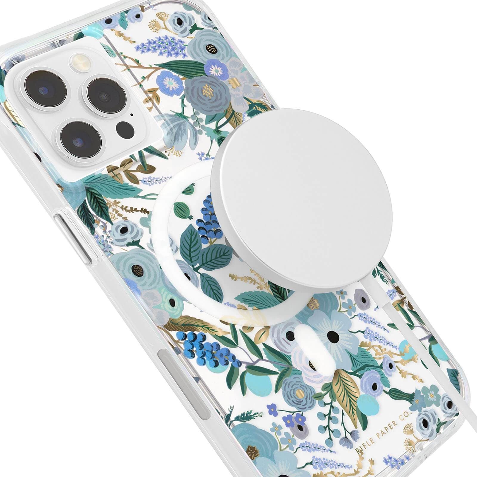 Rifle Paper Co Charles Magsafe Case iPhone 13 Pro - Garden Party Blue W/ Antimicrobial