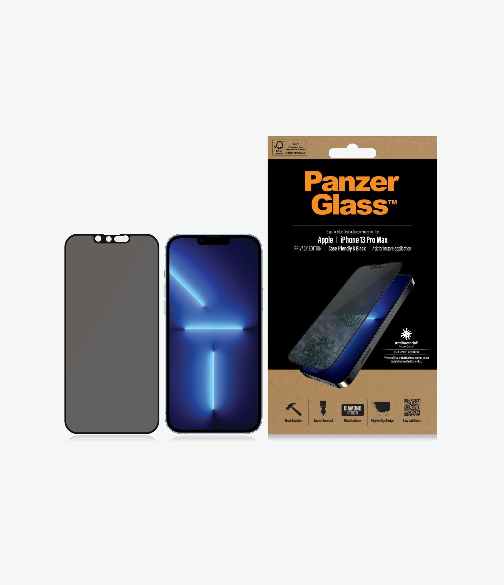 PanzerGlass® Privacy Screen Protector Apple iPhone 12 Mini | Edge-to-Edge