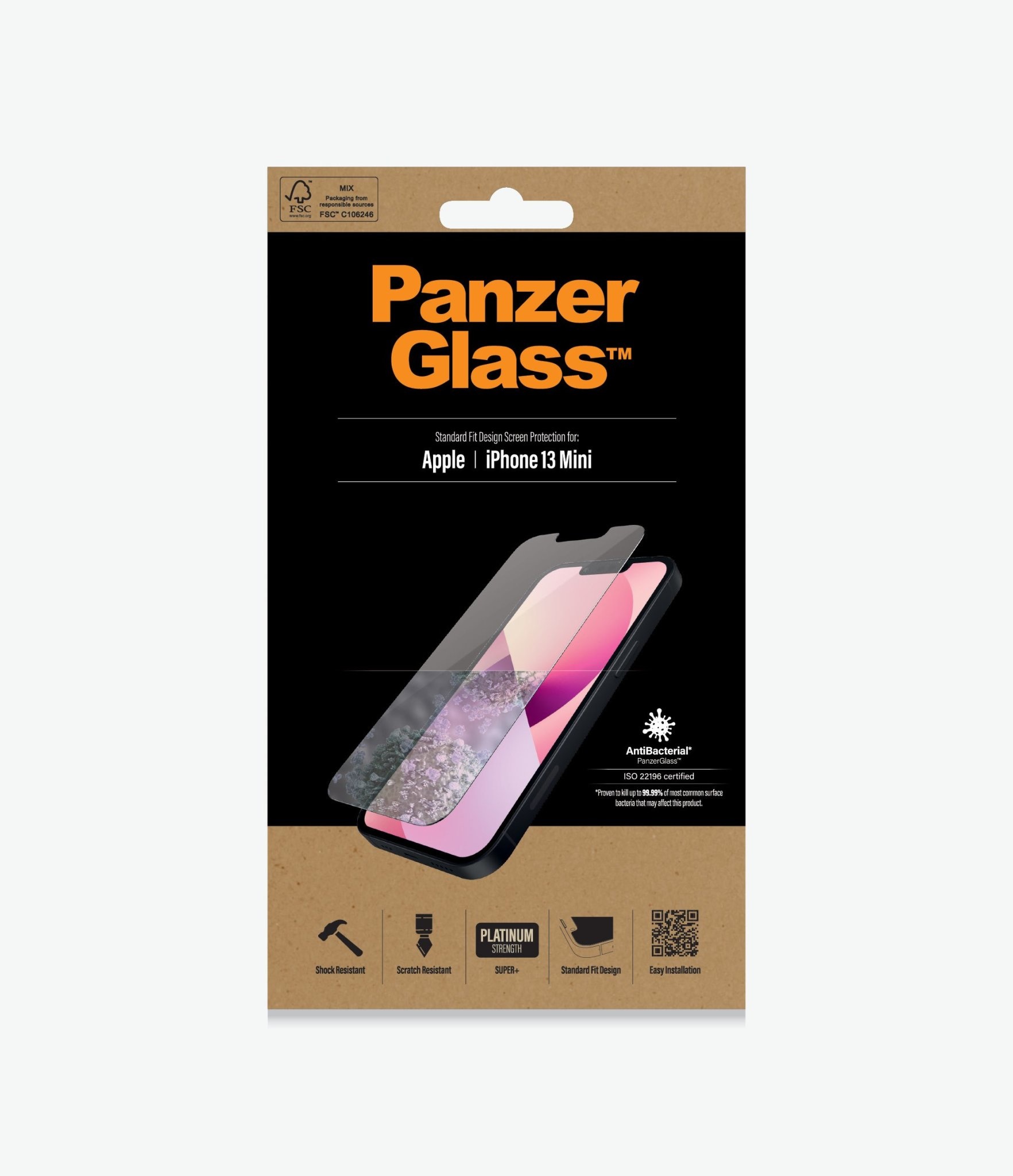 Panzer Glass Screen Protector For iPhone 13 Mini - Standard Fit Clear