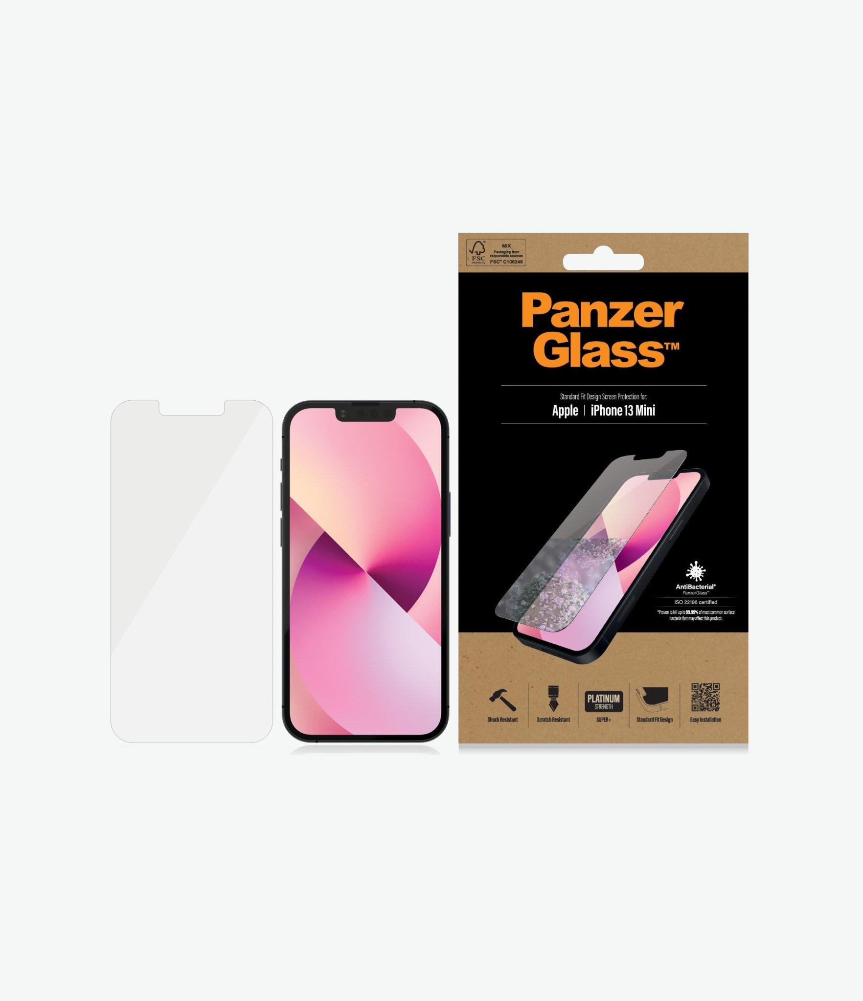 Panzer Glass Screen Protector For iPhone 13 Mini - Standard Fit Clear
