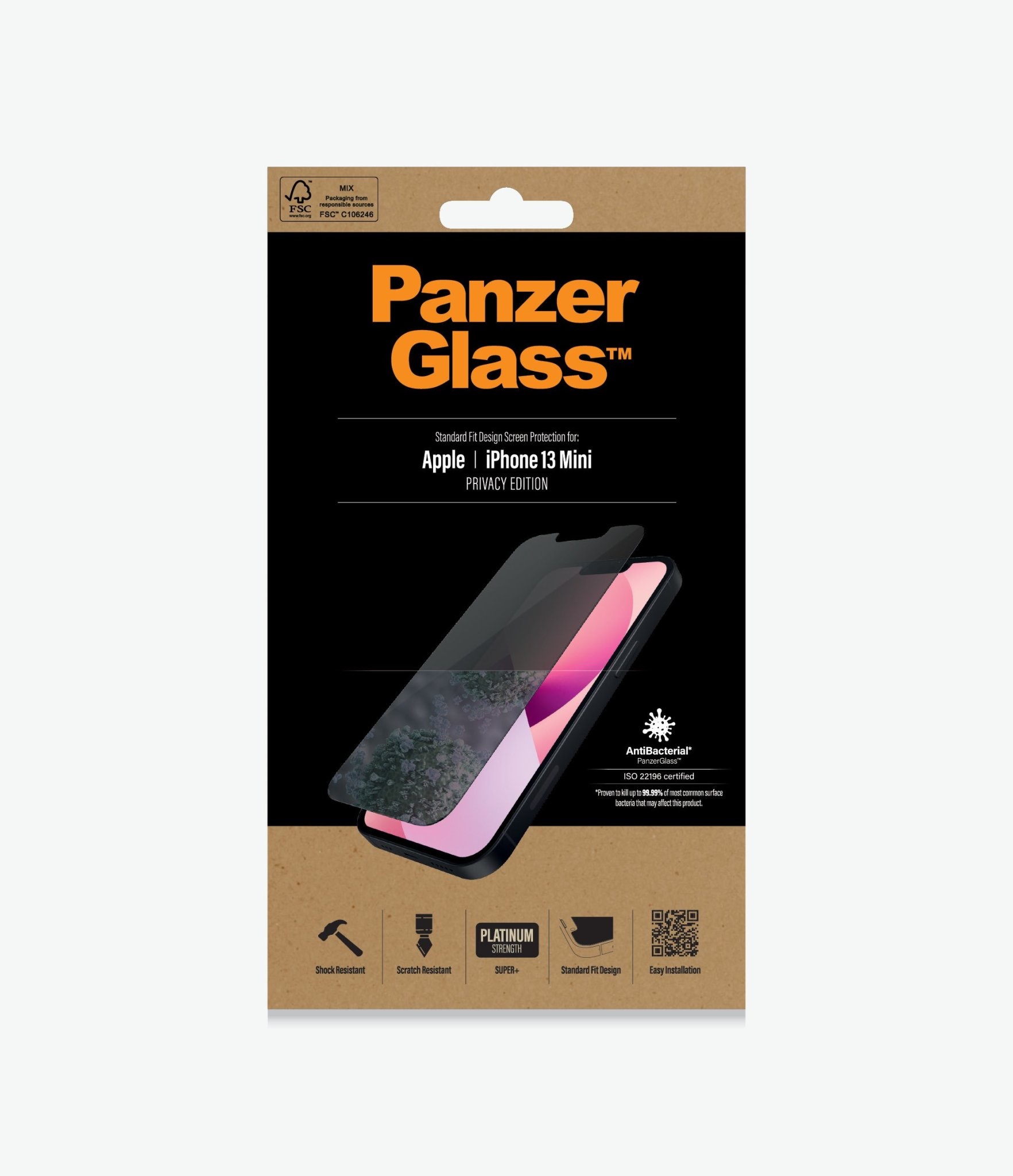 Panzer Standard Fit Glass Screen Protector For iPhone 13 Mini - Privacy