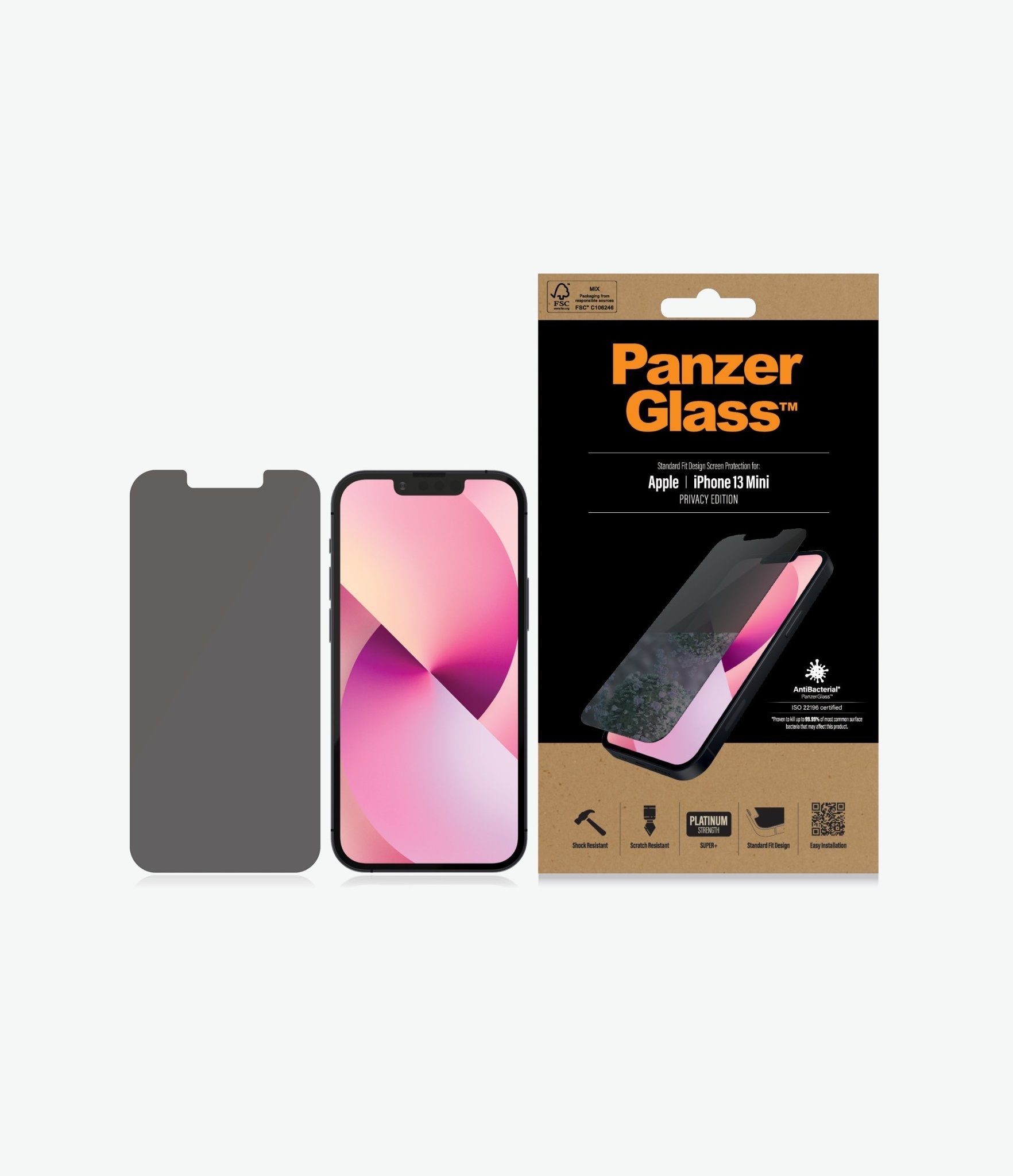 Panzer Standard Fit Glass Screen Protector For iPhone 13 Mini - Privacy