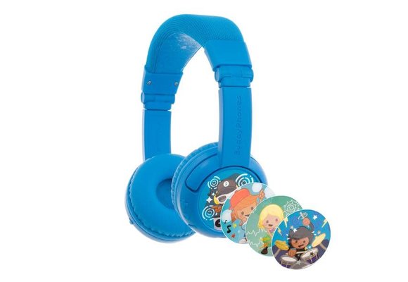 BuddyPhones Play Plus Wireless Headphone - Cool Blue