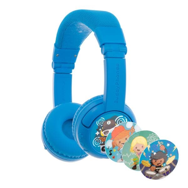 BuddyPhones Play Plus Wireless Headphone - Cool Blue