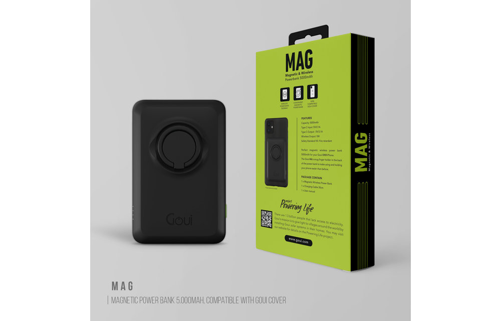 Goui Mag wireless Power Bank Magnetic 5000mAh With Finger Ring