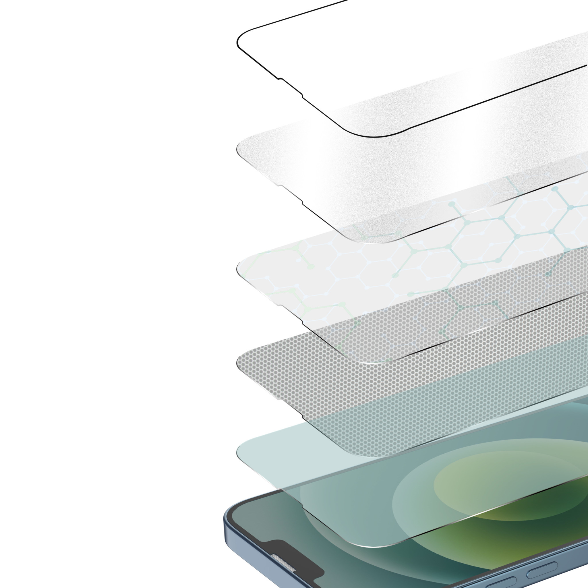 Green 3D AG/Matte  Glass Screen Protector for iPhone 13 Pro - Clear