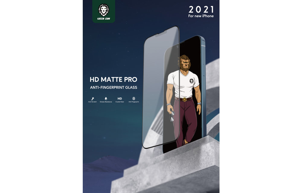 Green 3D AG/Matte Glass Screen Protector for iPhone 13 Pro - Clear