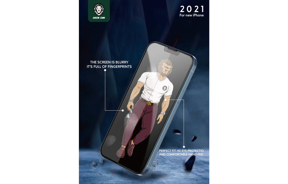 Green 3D AG/Matte Glass Screen Protector for iPhone 13 Pro - Clear