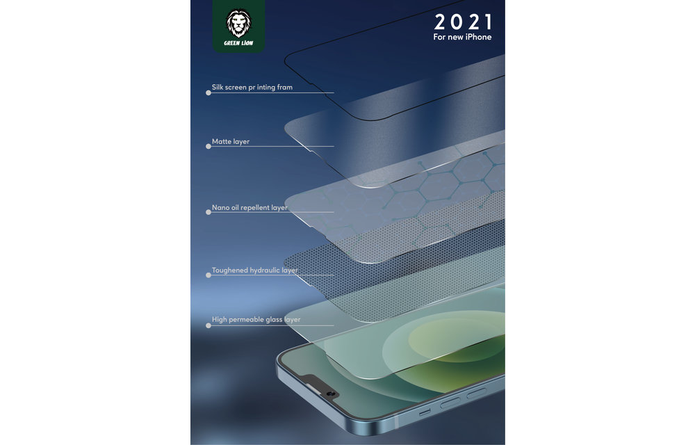 Green 3D AG/Matte Glass Screen Protector for iPhone 13 Pro - Clear