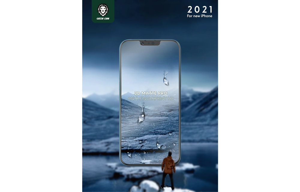Green 3D AG/Matte Privacy Glass Screen Protector for iPhone 13 Pro - Clear