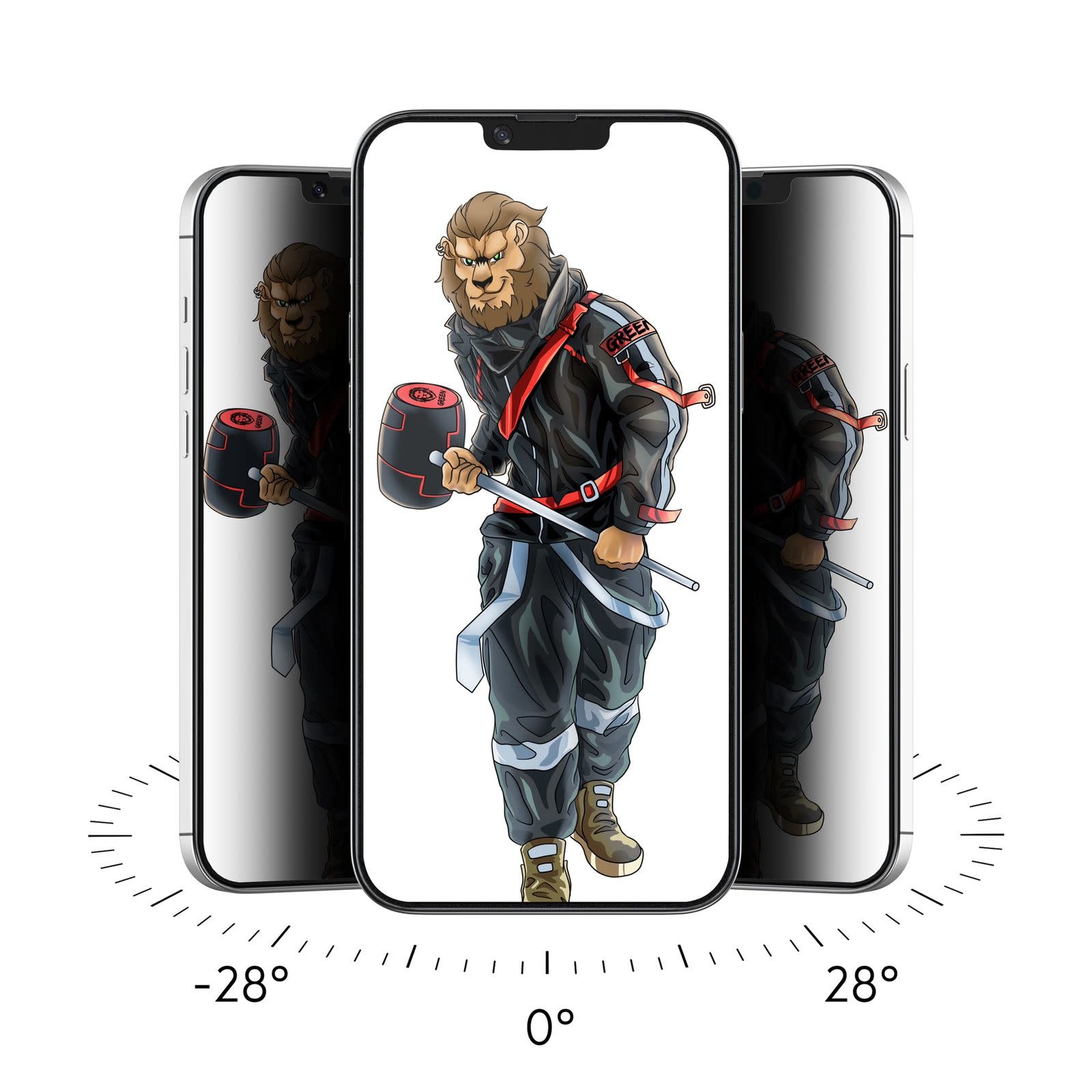 Green 3D Forte HD Glass Full Curved Screen Protector For iPhone 13 Pro Max - Clear