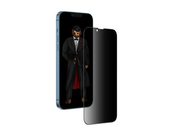 Green 3D Privacy Scratch Free Round Edge Glass Screen Protector for iPhone 13 Pro - Black