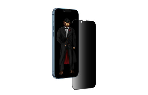 Green 3D Privacy Scratch Free Round Edge Glass Screen Protector for iPhone 13 Pro - Black