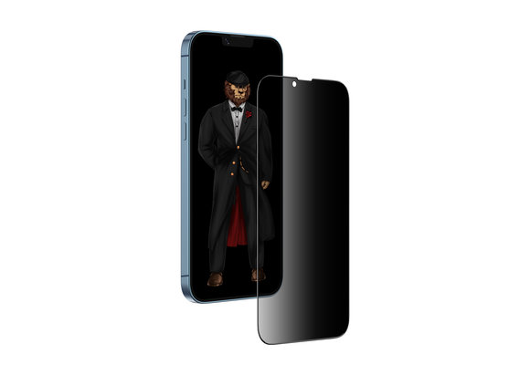 Green 3D Privacy Scratch Free Round Edge Glass Screen Protector for iPhone 13 Pro - Black