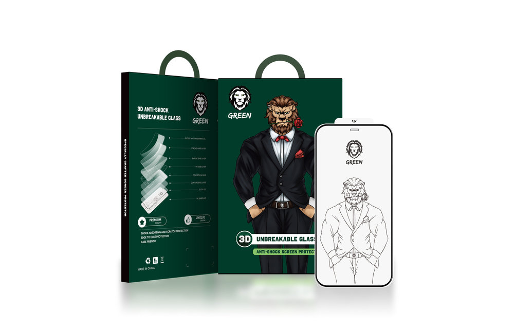 Green 3D Unbreakable Glass Screen Protector for iPhone 11 Pro - Clear