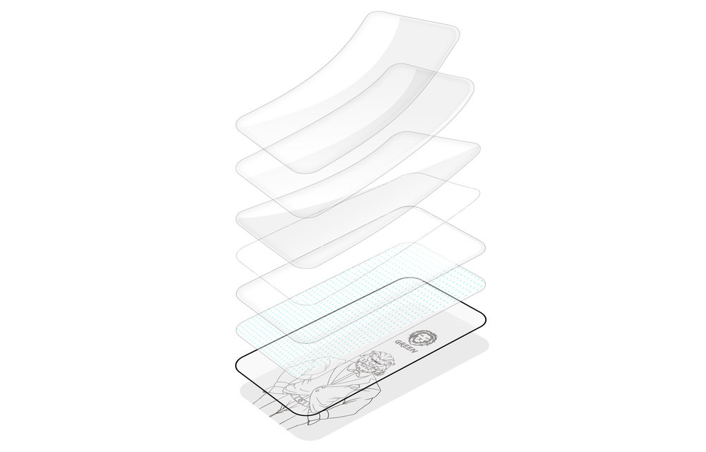 Green 3D Unbreakable Glass Screen Protector for iPhone 11 Pro - Clear
