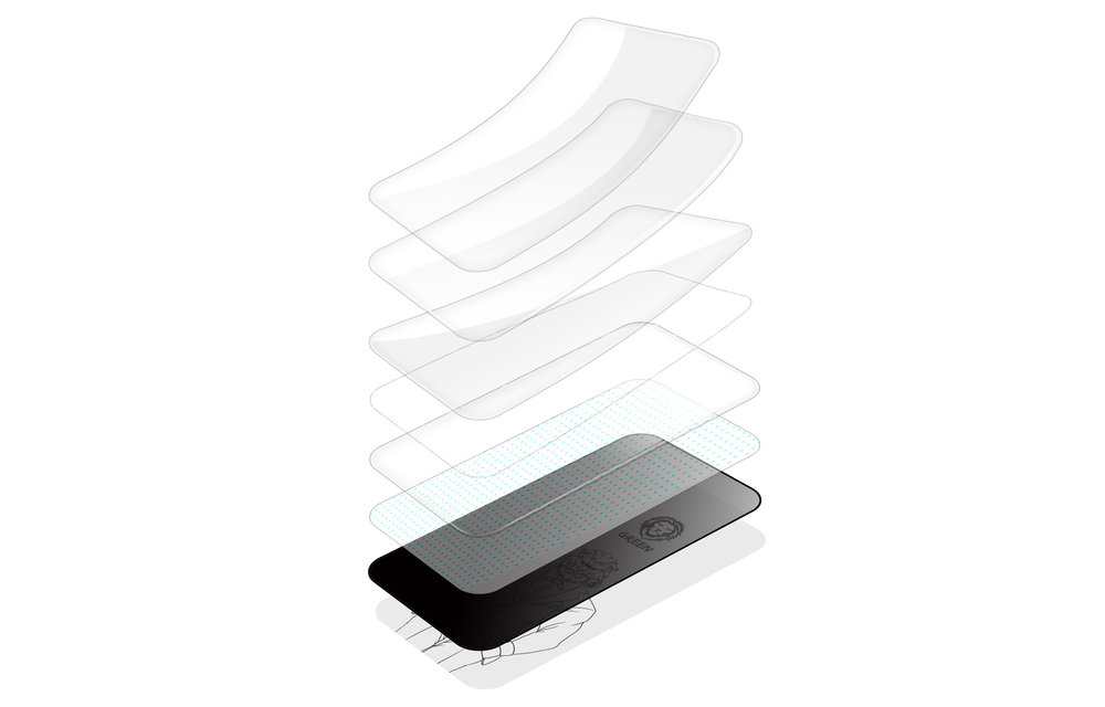 Green 3D Unbreakable Privacy Glass Screen Protector for iPhone 11 Pro - Black