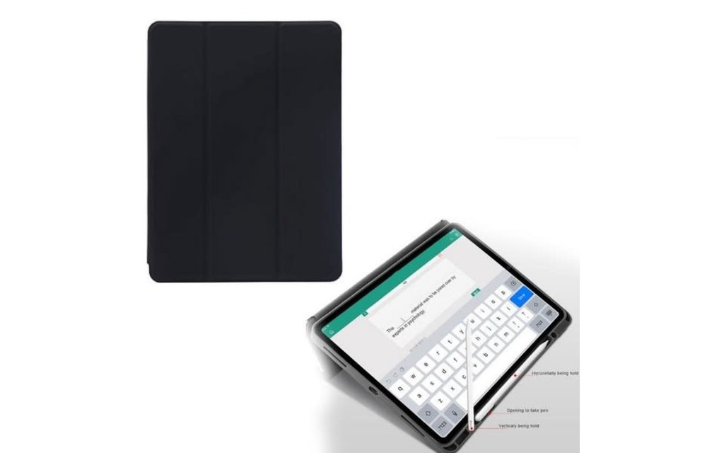 Green Premium Leather iPad Case For iPad 10.9" 2020 & 11" 2020 - Black