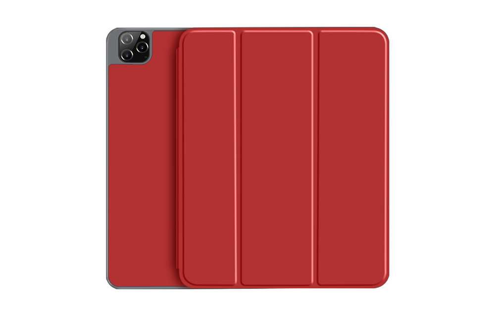 Green Premium Leather iPad Case For iPad 12.9 2021 - Red