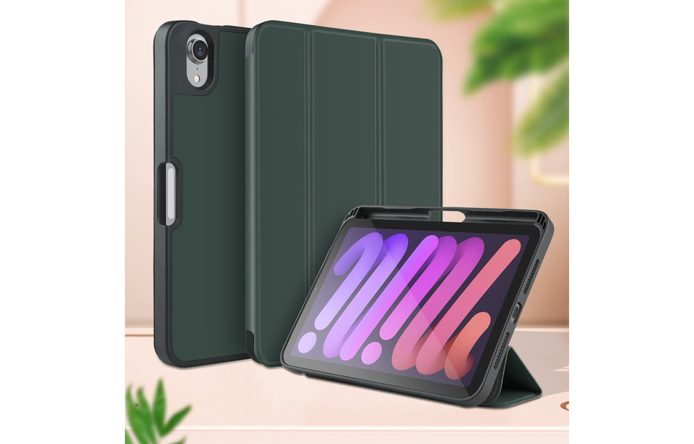 Green Premium Leather iPad Case For iPad Mini 8.3" 2021 - Green