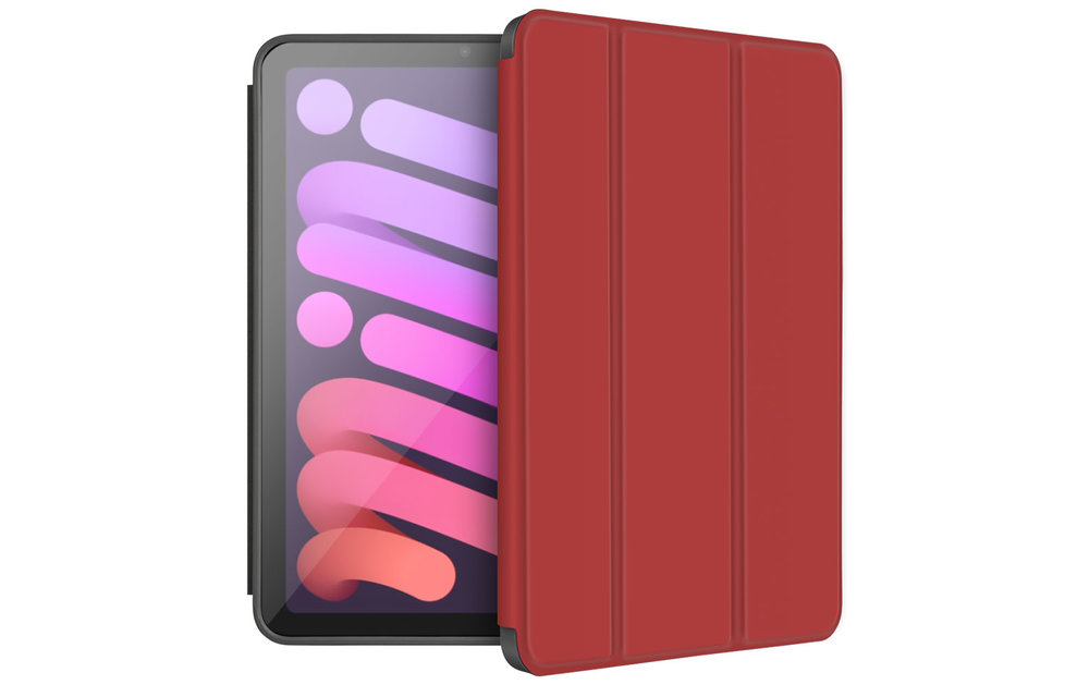 Green Premium Leather iPad Case For iPad Mini 8.3" 2021 - Red