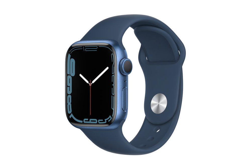 Apple Watch Series 7 GPS, 41mm Aluminum Case with Abyss Blue Sport Band - Blue