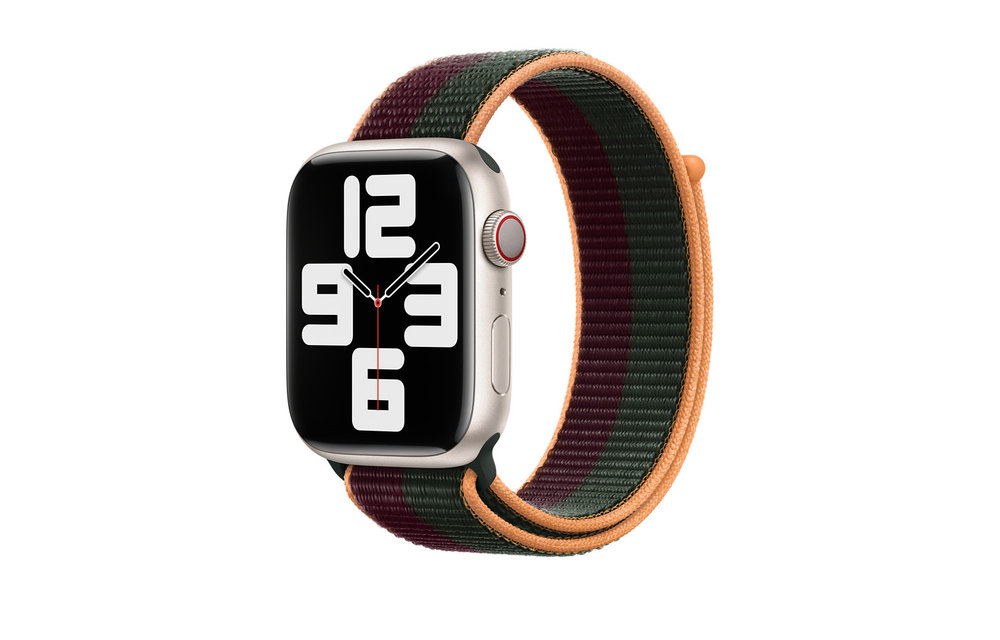 Apple Watch Sport Loop Band 42/44/45/49mm - Dark Cherry/Forest Green