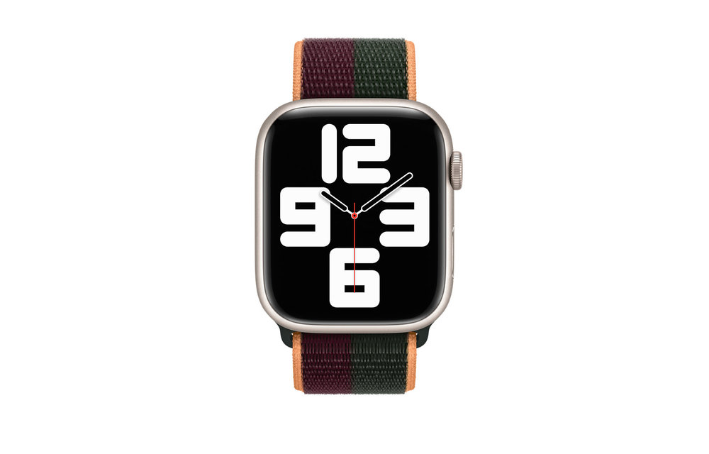 Apple Watch Sport Loop Band 42/44/45/49mm - Dark Cherry/Forest Green