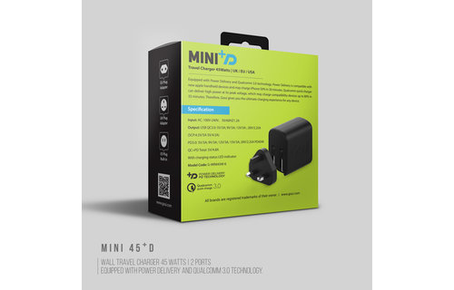 Goui Super Mini Plus PD Universal Travel Charger 45W - Black