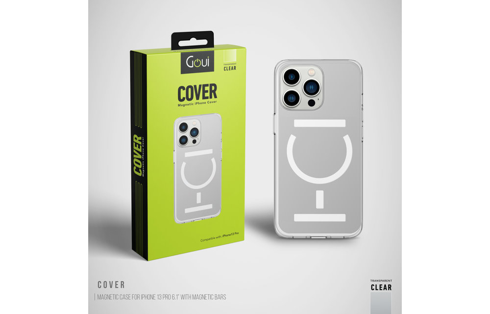 Goui Magnetic Case for iPhone 13 Pro with Magnetic Bar - Clear