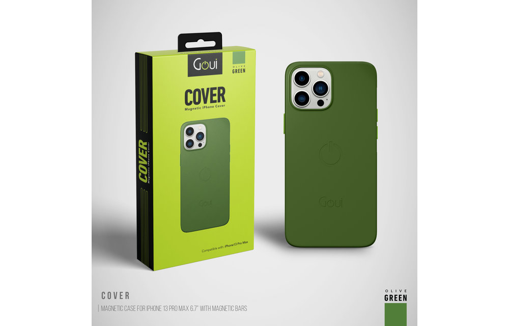 Goui Magnetic Case for iPhone 13 Pro with Magnetic Bar - Olive Green