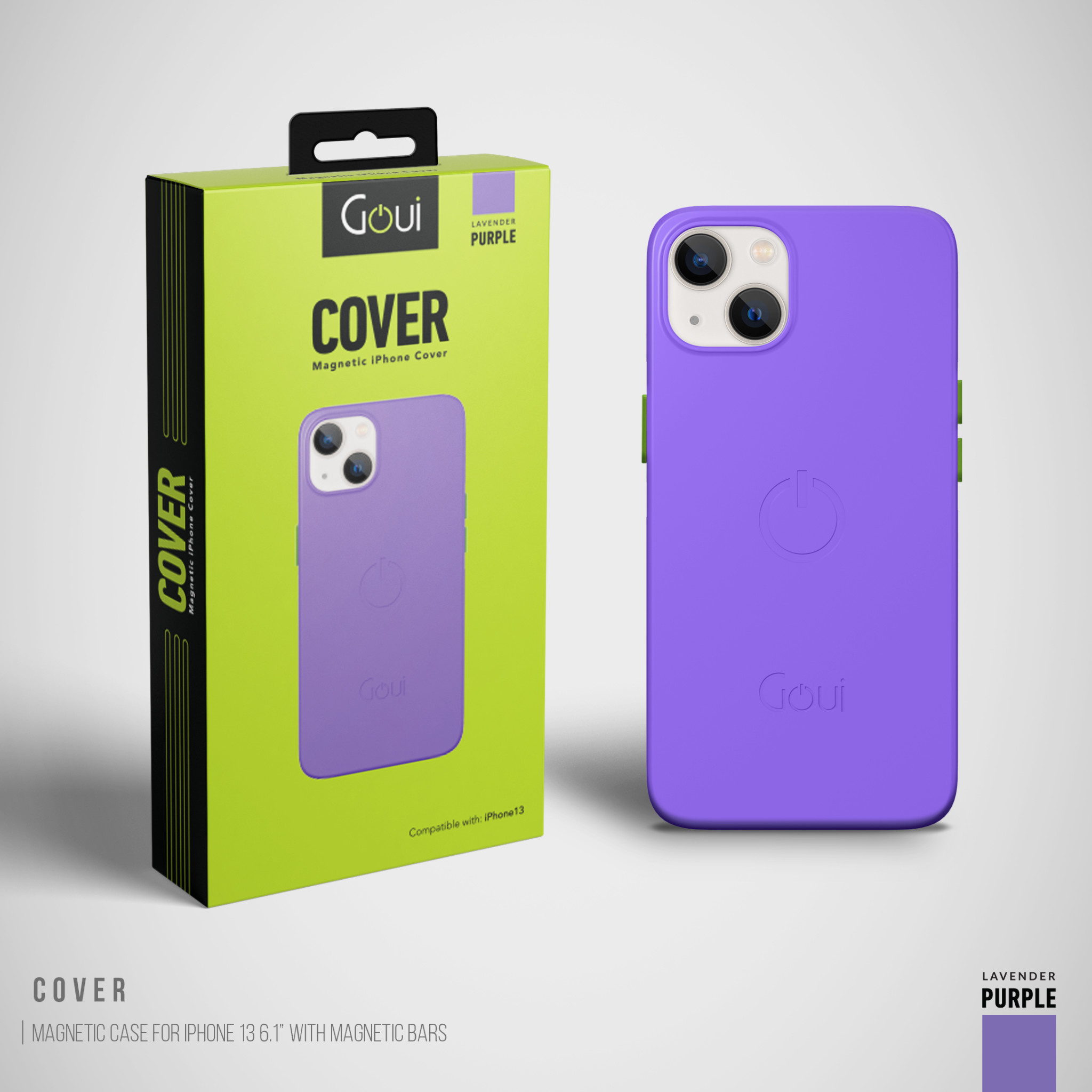 Goui Magnetic Case for iPhone 13 with Magnetic Bar - Lavender Purple
