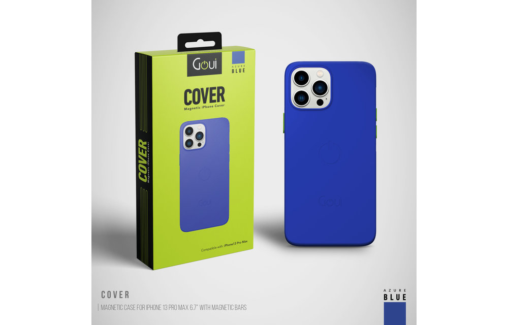 Goui Magnetic Case for iPhone 13 Pro with Magnetic Bar - Azure Blue
