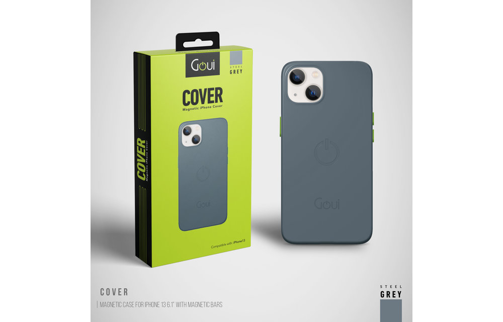 Goui Magnetic Case for iPhone 13 with Magnetic Bar - Steel Grey