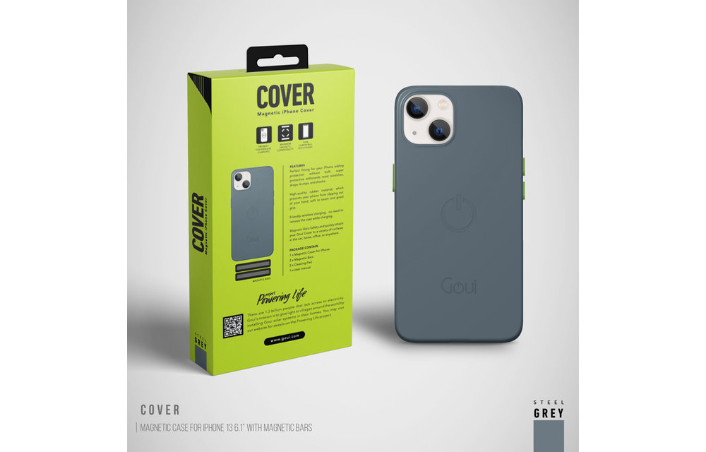 Goui Magnetic Case for iPhone 13 with Magnetic Bar - Steel Grey
