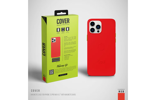 Goui Magnetic Case for iPhone 13 Pro with Magnetic Bar - Cherry Red