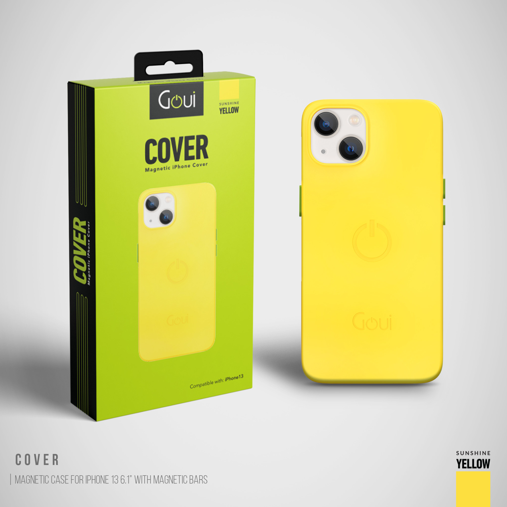Goui Magnetic Case for iPhone 13 with Magnetic Bar - Sunshine Yellow