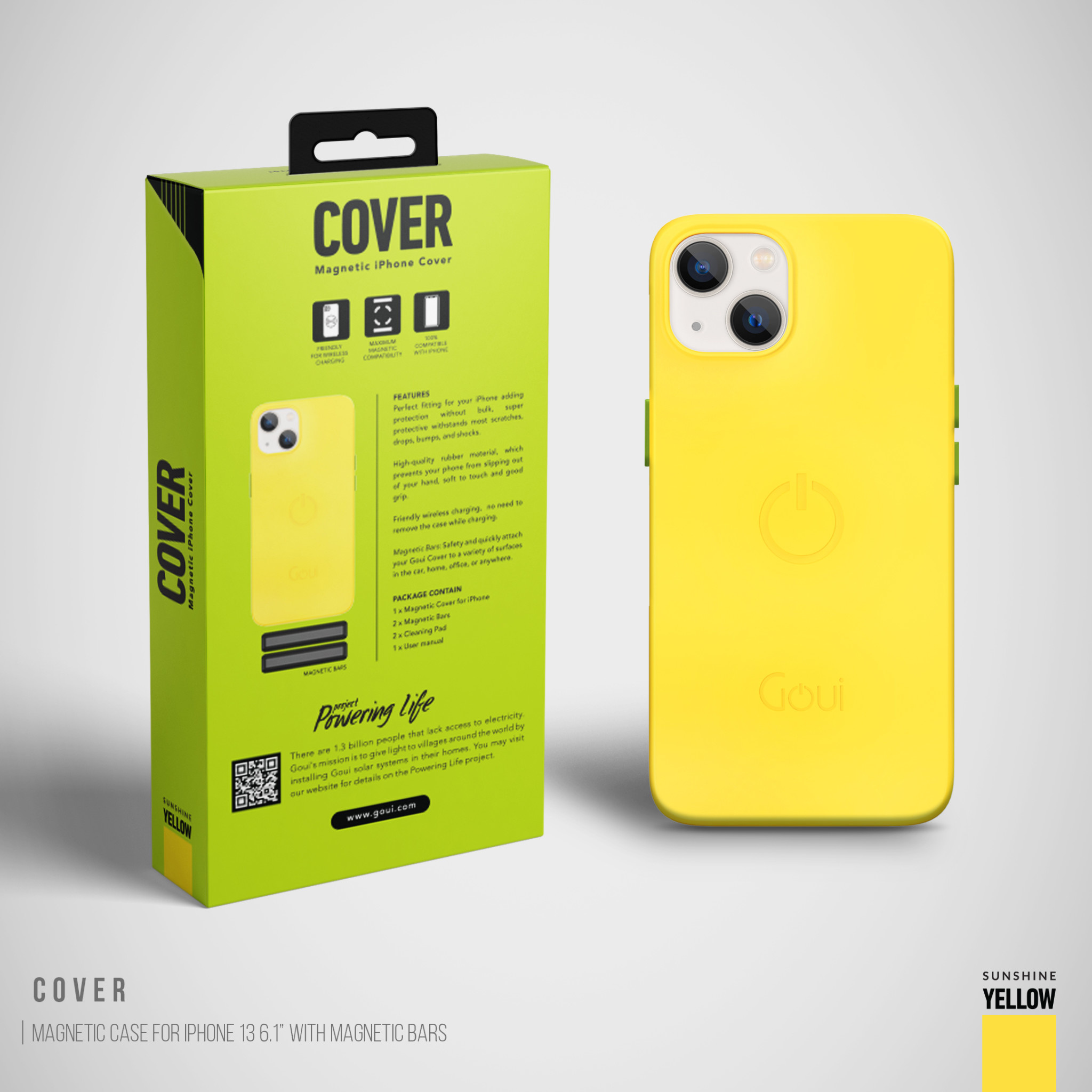 Goui Magnetic Case for iPhone 13 with Magnetic Bar - Sunshine Yellow
