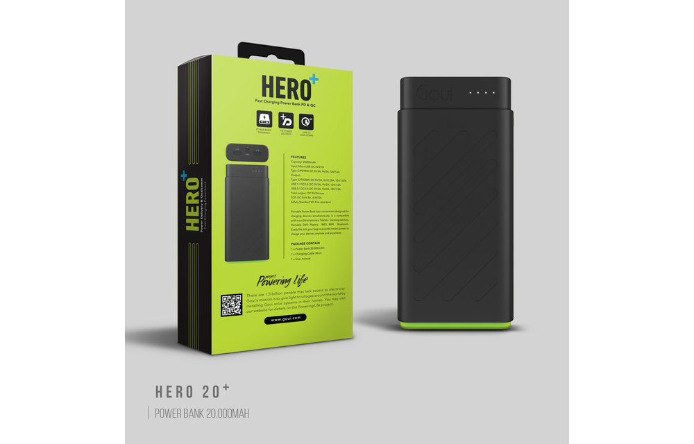 Goui Hero PD Plus Power Bank 20'000 mah - Black
