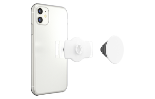 PopSockets PopGrip Slide Stretch - White and Clear